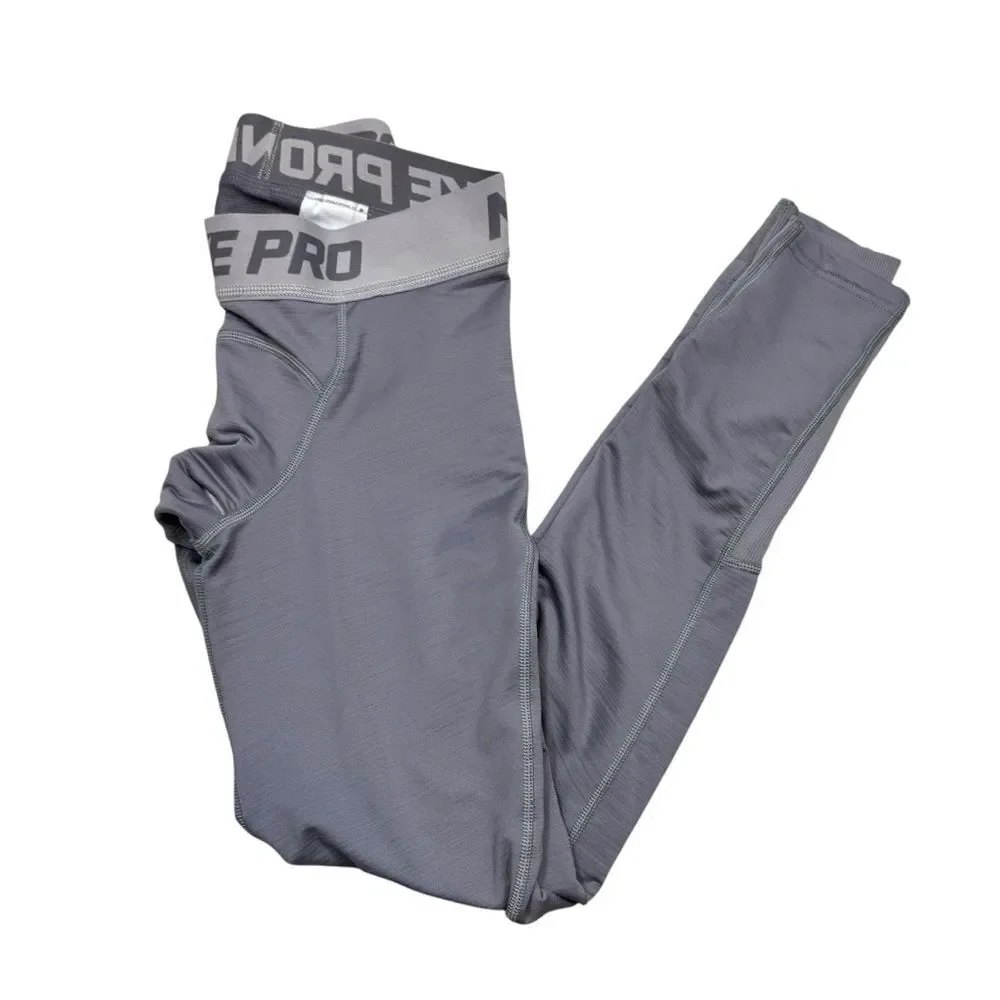 Men’s Nike Pro Warm Tights‎ in Gray and Black Size Small